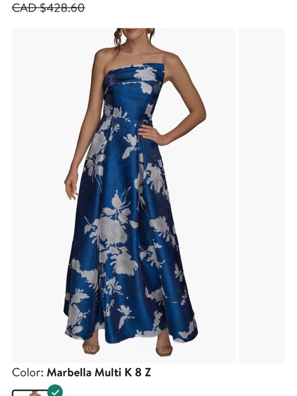 Donna Karan New York Strapless Gown Satin Size 14